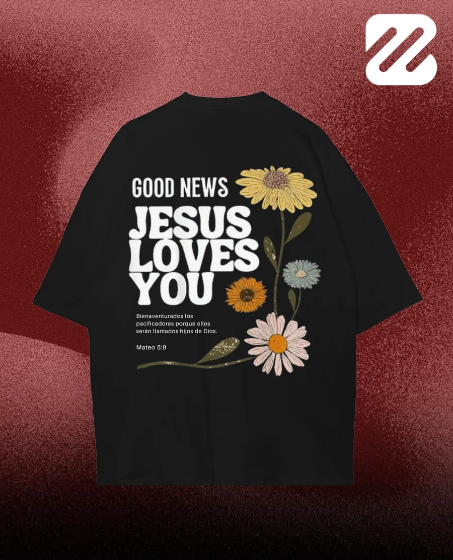 Franela Jesus Loves You — vista 2